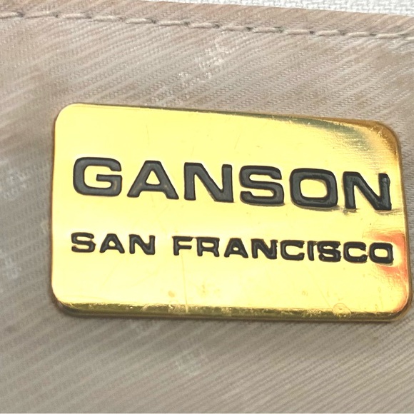 Silver/ Pearl Ganson San Francisco leather bag. Gold accents. - Picture 9 of 10